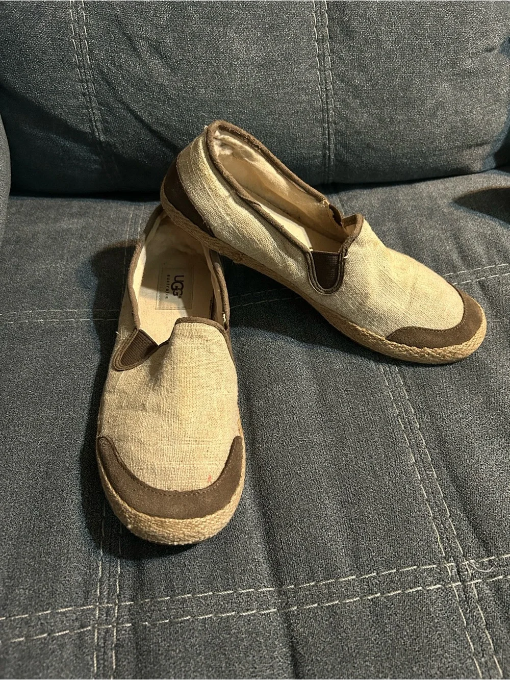 UGG Women’s Beige and Brown Slip-On Espadrilles
